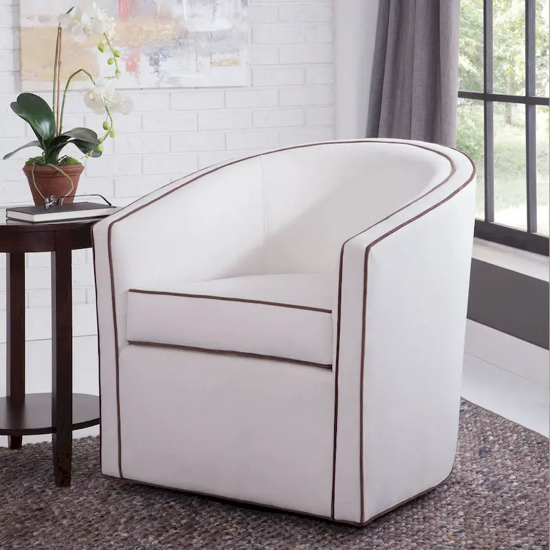 Swivel Barrel Accent Chair with Velvet Upholstery and Removable Cushion