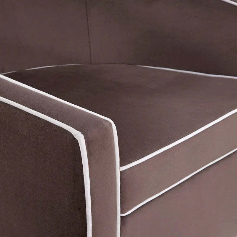 Swivel Barrel Accent Chair with Velvet Upholstery and Removable Cushion