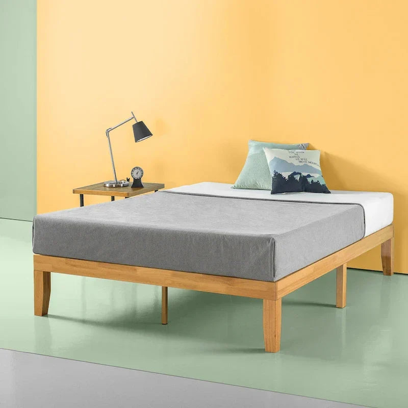 Zinus Priage 14-Inch Solid Wood Platform Bed in Natural Finish