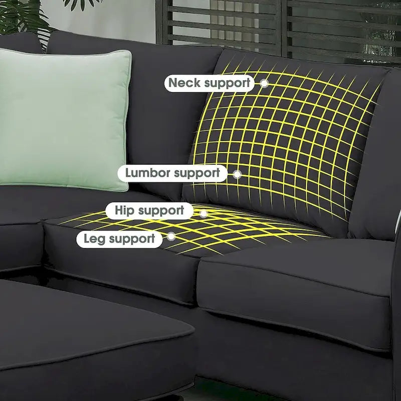 Versatile Reversible Sectional Sofa with Ottoman - Flexible Combination Module