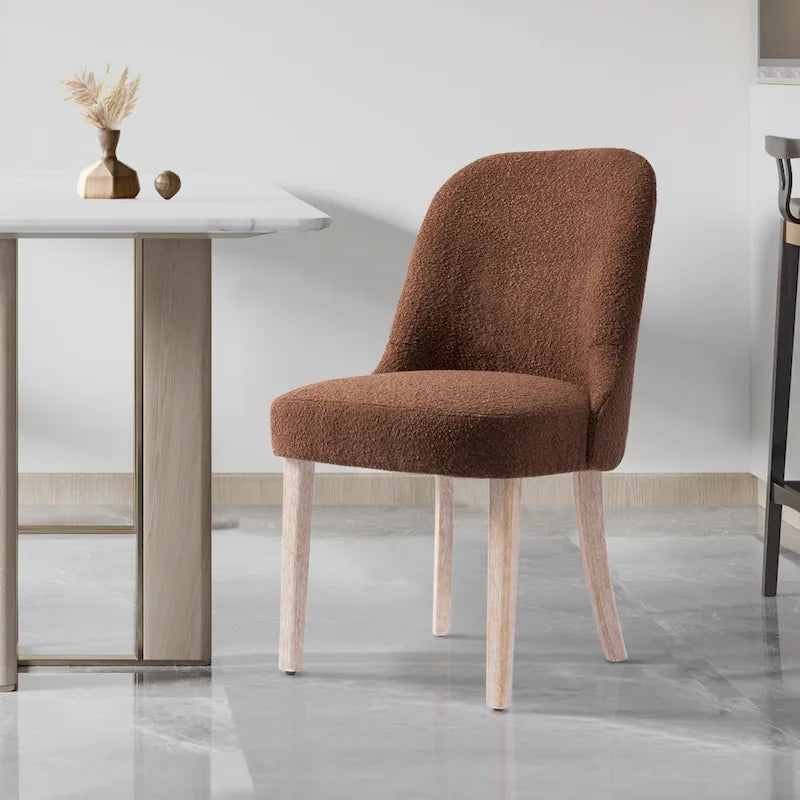 Water and Stain Resistant Boucle Polyester Side Chair