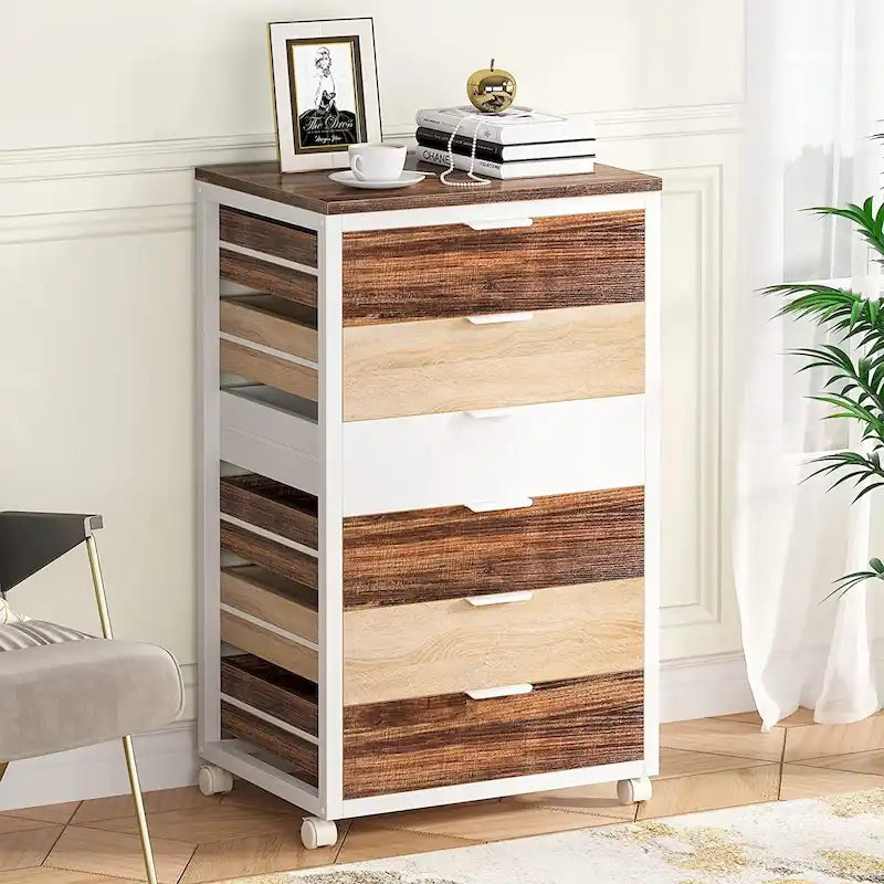 Wooden Storage Cabinet Organizer with 5 and 7 Drawer Options