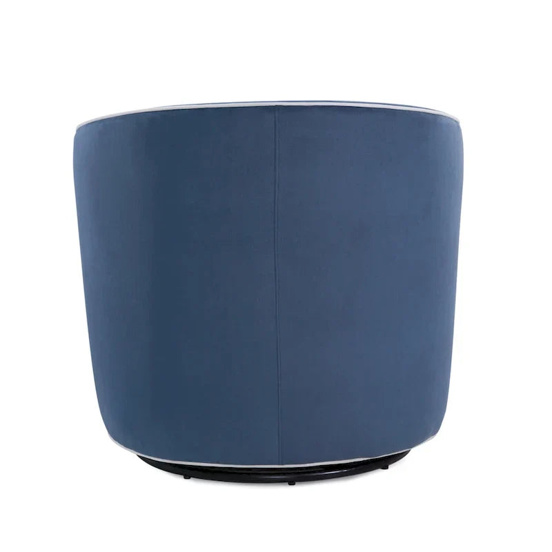 Swivel Barrel Accent Chair with Velvet Upholstery and Removable Cushion