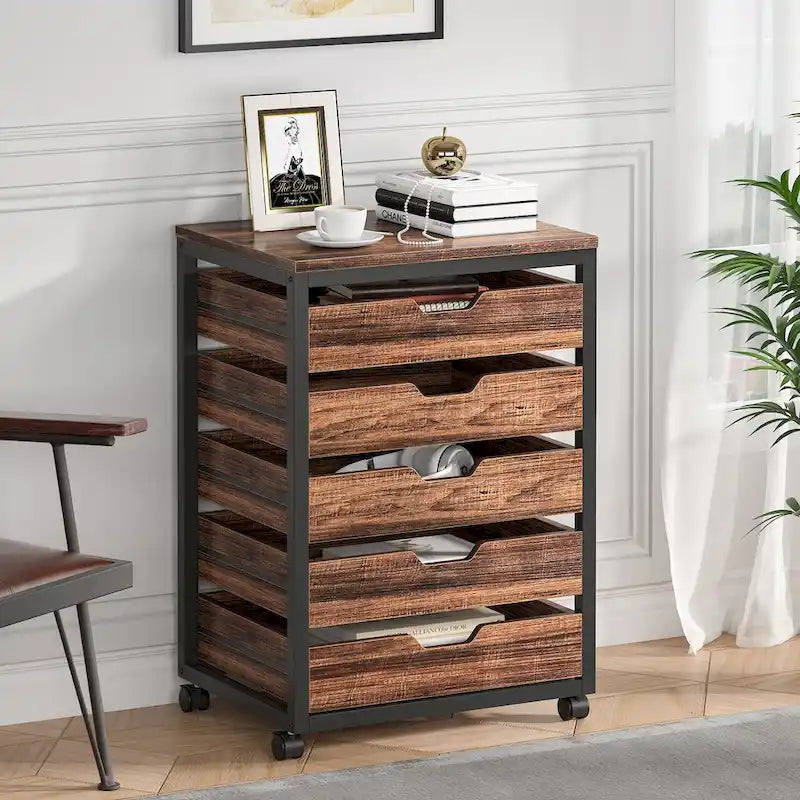 Wooden Storage Cabinet Organizer with 5 and 7 Drawer Options