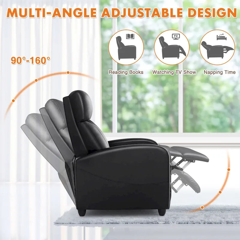 Versatile Recliner Chair with 8 Massage Settings and Lumbar Support for Ultimate Relaxation and Home Theater Experience