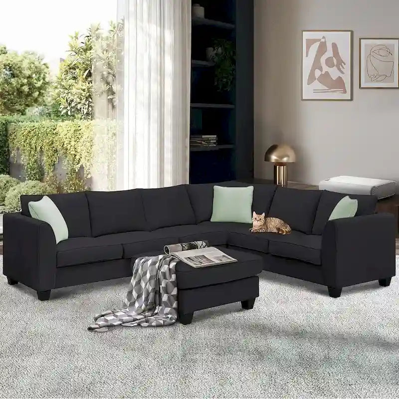 Versatile Reversible Sectional Sofa with Ottoman - Flexible Combination Module